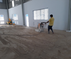 Project: DUHAL- 30.000 m2:  Xoa nền + Mài bóng bê tông  + Sơn epoxy.