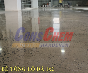 Cải tạo sàn cũ bằng phương án mài bóng bê tông lộ đá 1x2